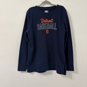 Detroit Tigers Pro Standard Stacked Logo Navy Pullover Sweatshirt Plus Size 2XL